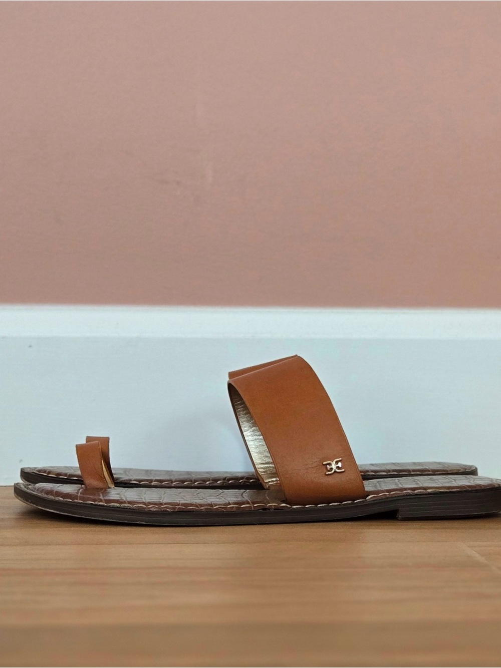 sam edelman | gorgene sandal | faux croc | brown | us 9.5